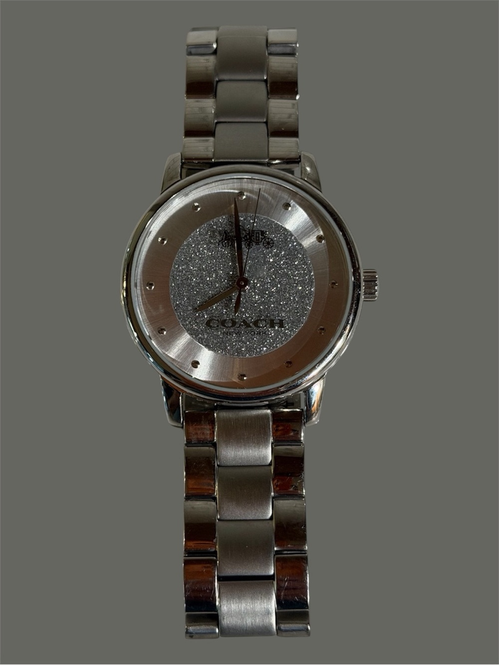Coach Silver Glitter Dial Women's Bracelet Watch